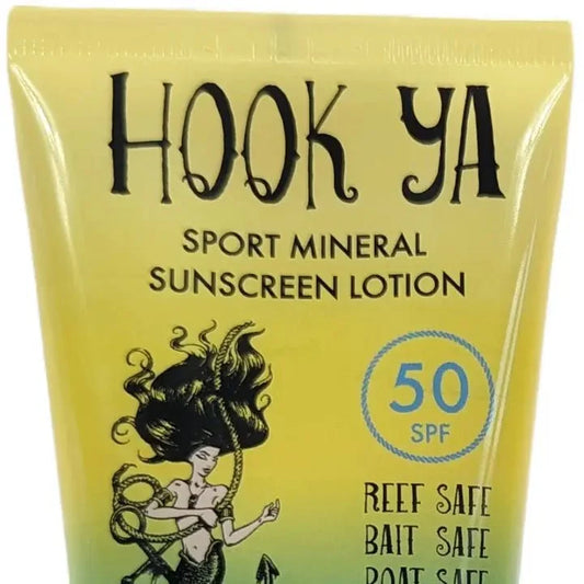 Hook Ya Sport Mineral Sunscreen Lotion SPF 50 – Reef Safe, Bait Safe, Boat Safe